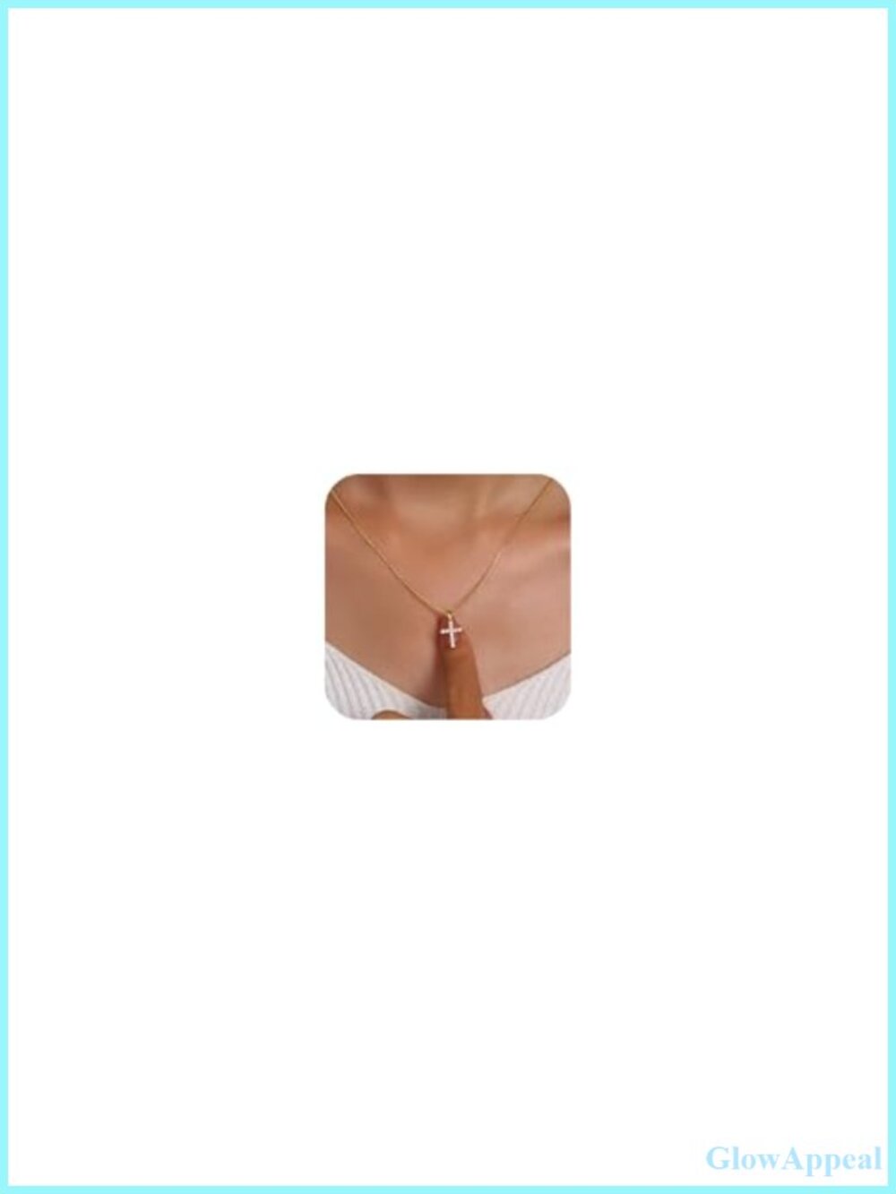 Dainty Moissanite Cross Necklace 14K Gold Plated Sterling Silver
